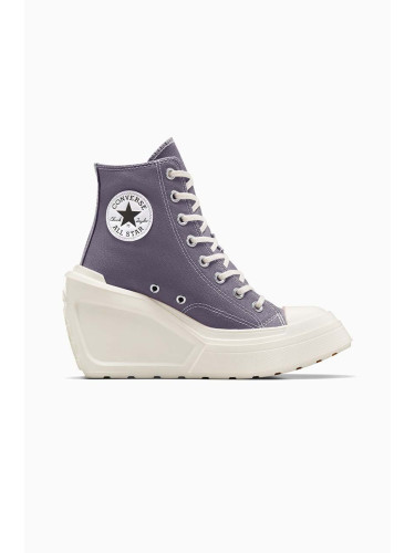 Високи кецове Converse Chuck 70 De Luxe Wedge Platform в лилаво A08282C