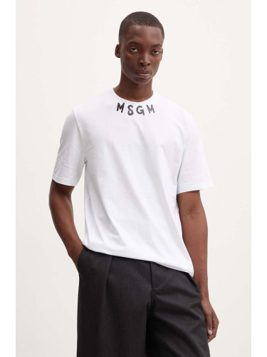 Памучна тениска MSGM в бяло с принт 3740MM102.247798