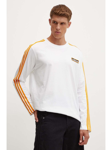 Памучна блуза с дълги ръкави adidas Originals 0 в бяло с принт IW5808