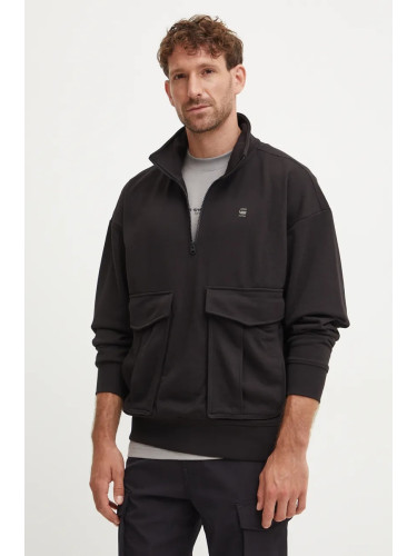 Суичър G-Star в черно с качулка с принт D25096-D566