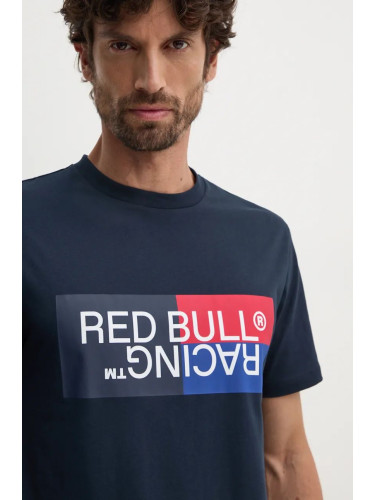 Памучна тениска Red Bull Racing x Pepe Jeans в тъмносиньо с принт RM500001