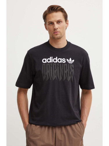 Памучна тениска adidas Originals в черно с принт IZ4831