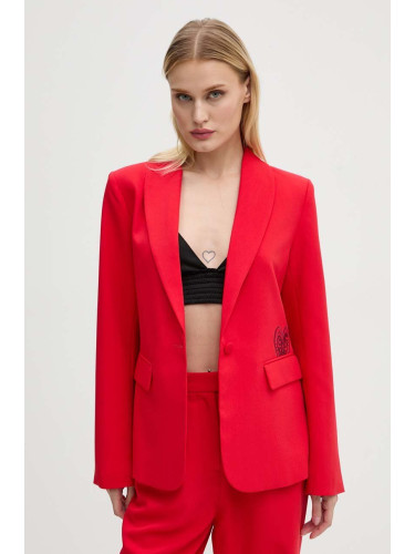 Сако Never Fully Dressed Red Sundaze Romance Blazer в червено с едно копче NFDOU358