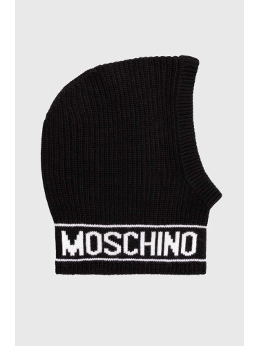 Вълнена балаклава Moschino в черно M3136 65414