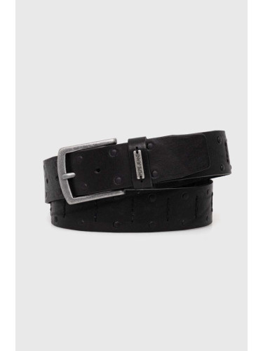 Кожен колан Pepe Jeans KENT BELT мъжки в черно PM021030