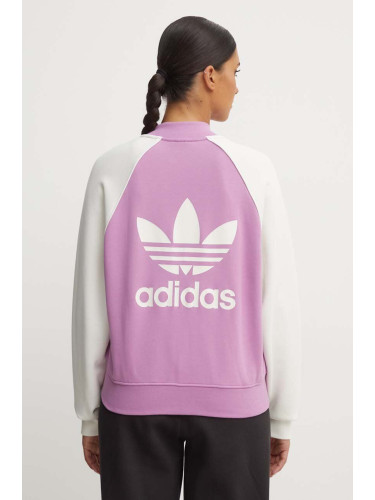 Суичър adidas Originals в лилаво с десен IZ2833