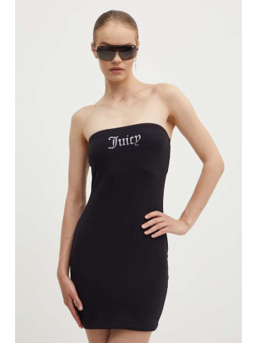 Рокля Juicy Couture BABETTE JERSEY DRESS в черно къса с кройка по тялото JCWED24303