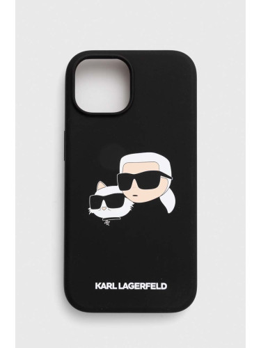 Кейс за телефон Karl Lagerfeld iPhone 15 / 14 / 13 6.1 в черно KLHMP15SSKCHPPLK