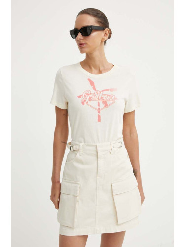 Памучна тениска G-Star в бежово D24595-4107