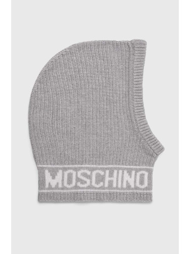 Вълнена балаклава Moschino в сиво M3136 65414