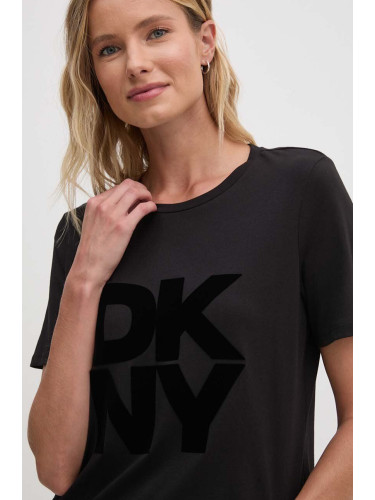 Памучна тениска Dkny в черно D2G4A221