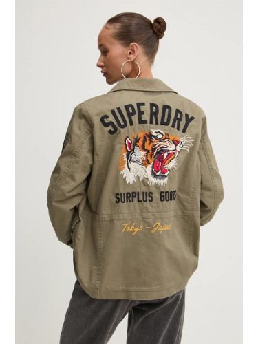 Памучно яке Superdry в зелено преходен модел W5011762A-NY8