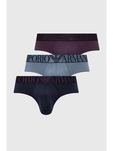 Слипове Emporio Armani Underwear (3 чифта) в тъмносиньо 111734 4F726