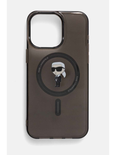 Кейс за телефон Karl Lagerfeld iPhone 15 Pro Max 6.7 в черно KLHMP15XHFCKNOK