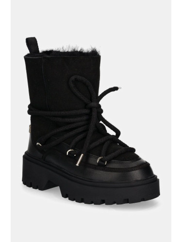 Апрески Tommy Hilfiger REAL SHEARLING LACE-UP SNOWBOOT в черно FW0FW08085