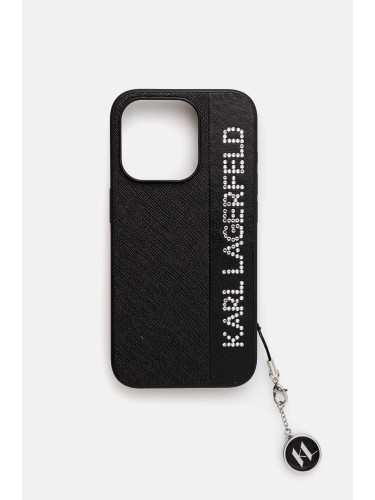 Кейс за телефон Karl Lagerfeld iPhone 15 Pro 6.1 в черно KLHCP15LPSAKDGCK