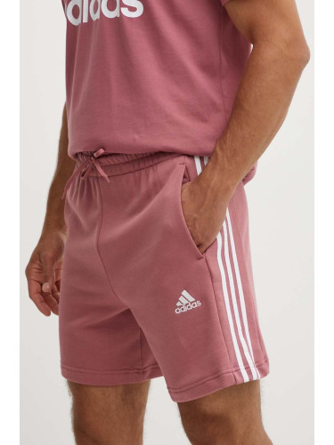 Памучен къс панталон adidas Essentials в розово JG8492