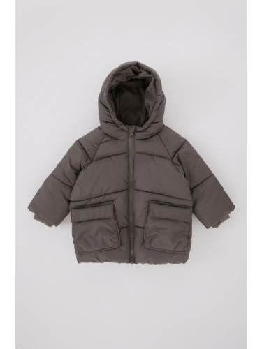 DEFACTO Baby Boy Hooded Fleece Lined Puffer Jacket