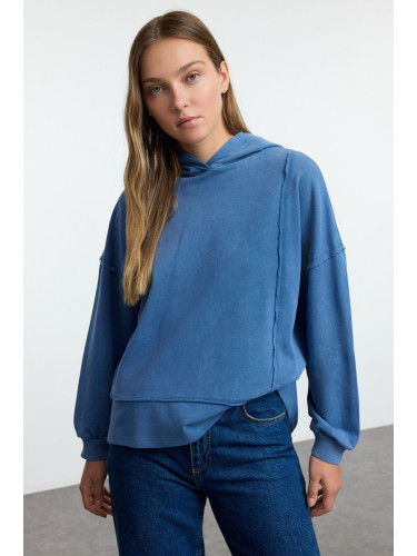 Trendyol Indigo wash Knitted Sweatshirt