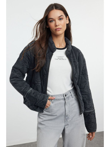 Trendyol Anthracite Oversize Cotton Quilted Puffer Jacket