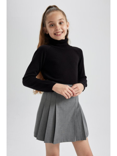 DEFACTO Girls Turtleneck Black Sweater