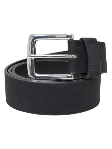 Belt made of imitation suede leather black/silver color