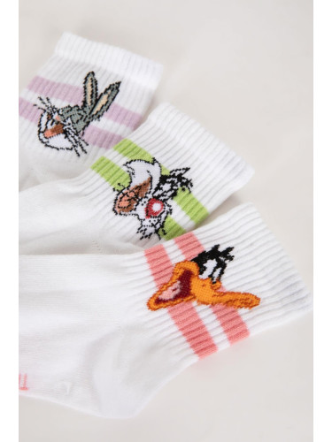 DEFACTO Women's Looney Tunes 3-Piece Cotton Socks