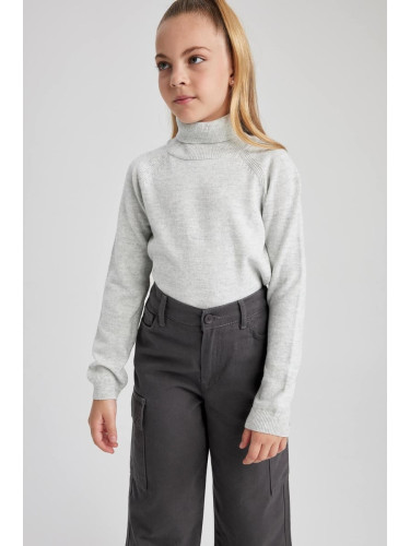 DEFACTO Girls Turtleneck Basic Sweater