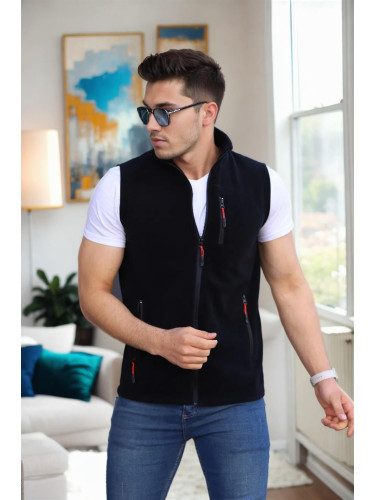 42181 Dewberry Fleece Mens Vest-BLACK