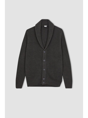 DEFACTO Standard Fit Shawl Collar Knitwear Cardigan