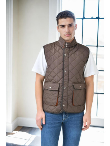 83925 Dewberry Mens Vest with Side Pockets-KAHVE