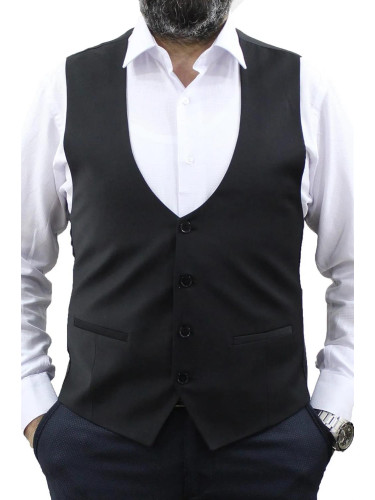 36495 Dewberry U Neck Mens Vest-BLACK