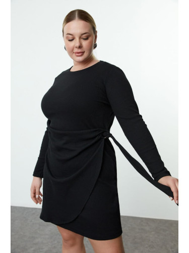 Trendyol Curve Black Camisole Knitted Plus Size Dress