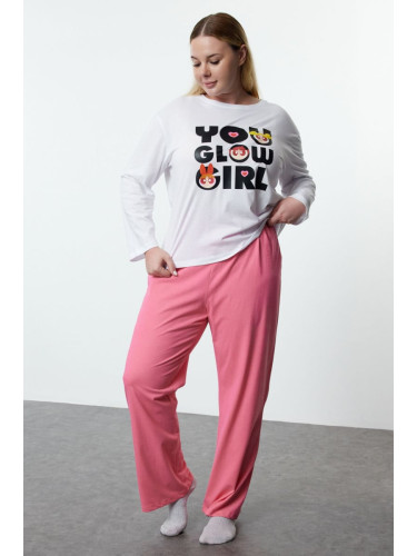 Trendyol Curve Pink Powerpuff Girls Licensed Knitted Pajama Set