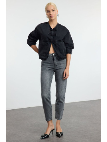 Trendyol Anthracite High Waist Mom Jeans