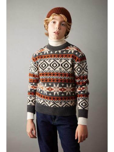 DEFACTO Boy's Regular Fit Crew Neck Knitwear Sweater