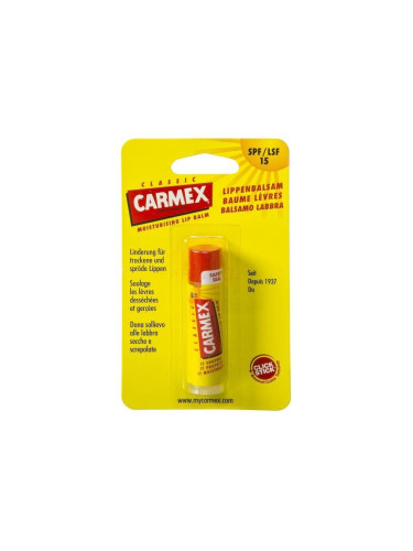 Carmex Classic SPF15 Балсам за устни за жени 4,25 g увредена опаковка