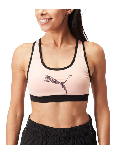 PUMA Mid Impact 4Keeps Graphic Bra Pink