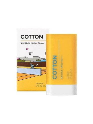 Слънцезащитен стик с SPF50+ Missha Cotton Sun Stick SPF50+