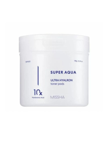 Хидратиращи тонер-падове с хиалуронова киселина Missha Super Aqua Hyaluronic Toner Pads