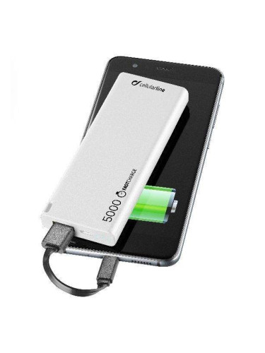 Cellular line Външна батерия FreePower Slim 5000 mAh, Бяла 4979