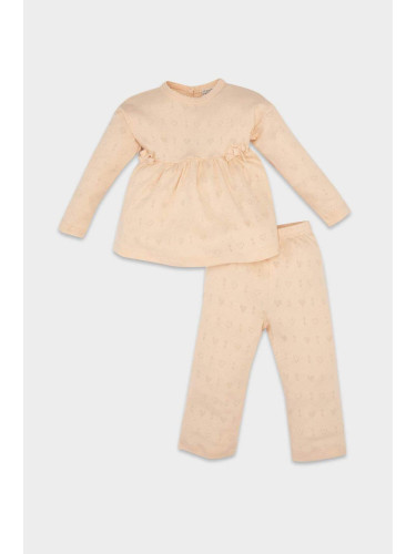 DEFACTO DFC - Baby Girl Long Sleeve Rib Pajama Set