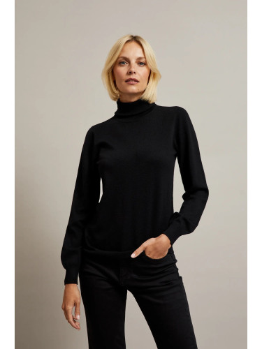 Plain black turtleneck sweater