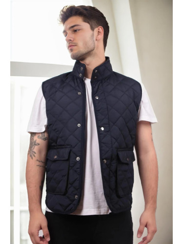 83925 Dewberry Mens Vest with Side Pockets-NAVY