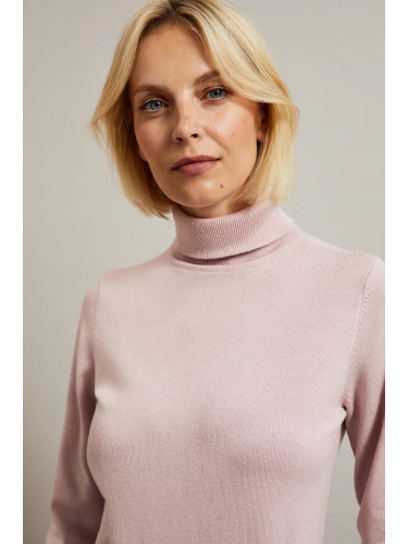 Plain pink turtleneck sweater