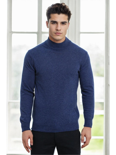 64721 Dewberry Half Turtleneck Woolen Mens Knit Sweater-INDIGO