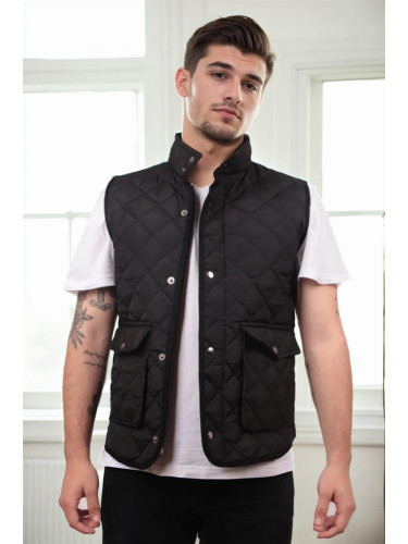 83925 Dewberry Mens Vest with Side Pockets-BLACK