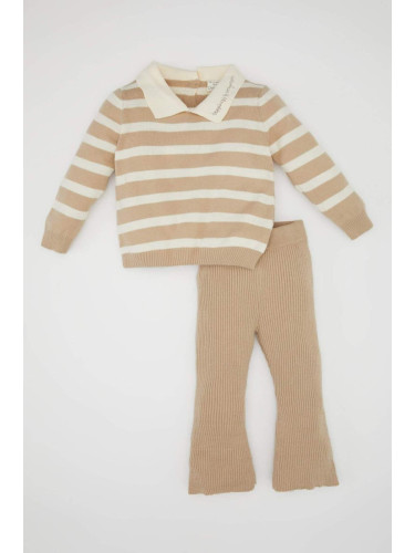 DEFACTO DFC - Baby Girl Striped Sweater Tights 2 Piece Set