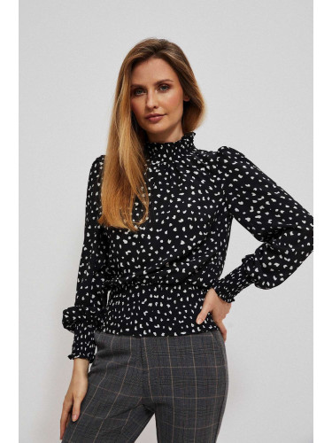 Blouse with print and puffed sleeves