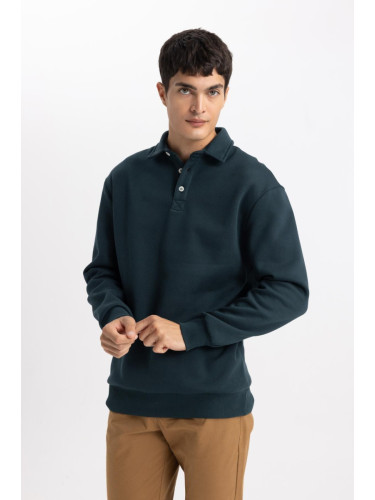 DEFACTO Comfort Fit Polo Neck Sweatshirt